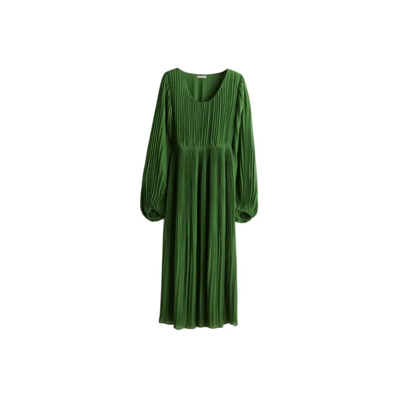 H&M Long Sleeved Dress Women's Green-0