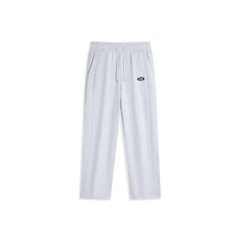 XTEP Sports Life Collection Knitted Sports Pants Women's Light Heather Gray-0