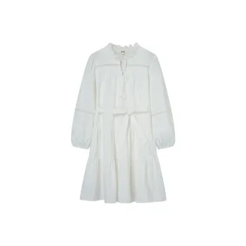 E.land Long Sleeved Dresses Women's Ivory White