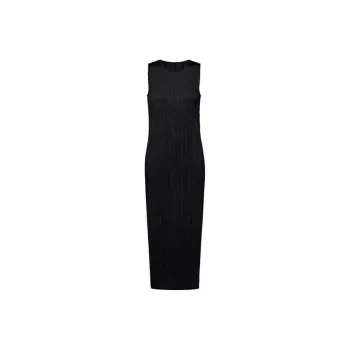 PLEATS PLEASE ISSEY MIYAKE Sleeveless Pleated Midi Dress
