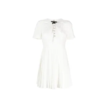 Self portrait Lace Detailed Pleated Mini Dress