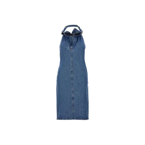 COPERNI Belted Halterneck Denim Dress