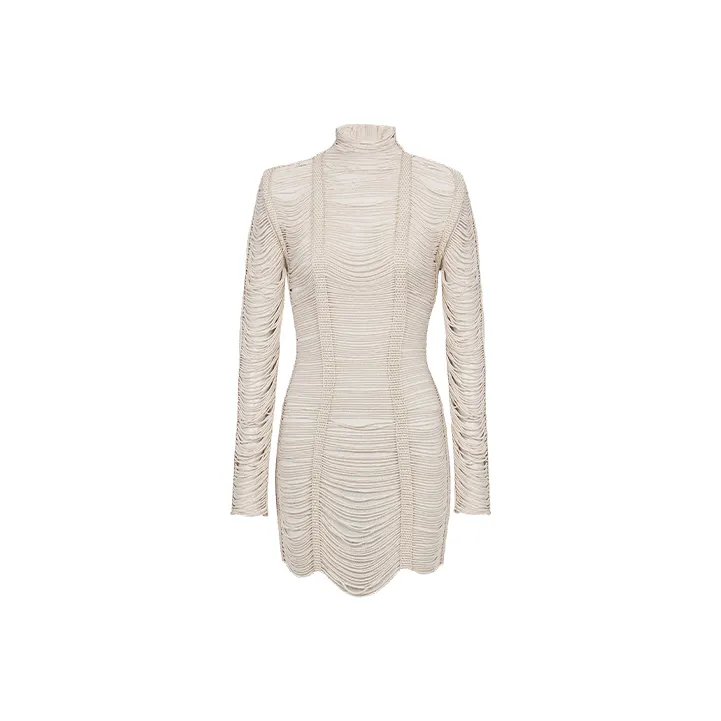 BALMAIN Long-Sleeved Dresses Women's Beige-0