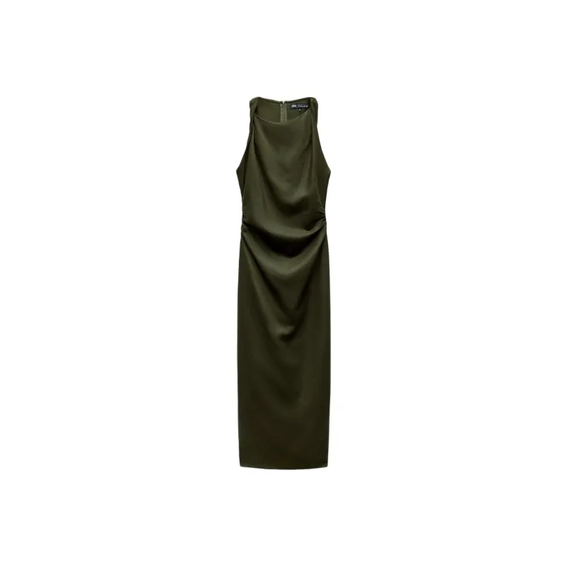 ZARA Sleeveless Dress Women's Green-0