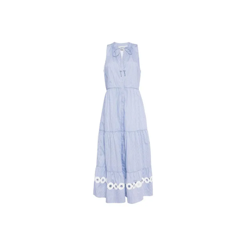 Sachin & Babi Positano Pinstripe pattern Midi Dress-0