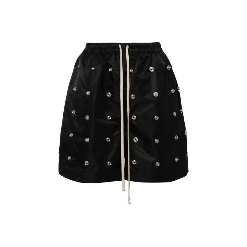 Rick Owens DRKSHDW Eyelet-detail Wide-leg Shorts-0