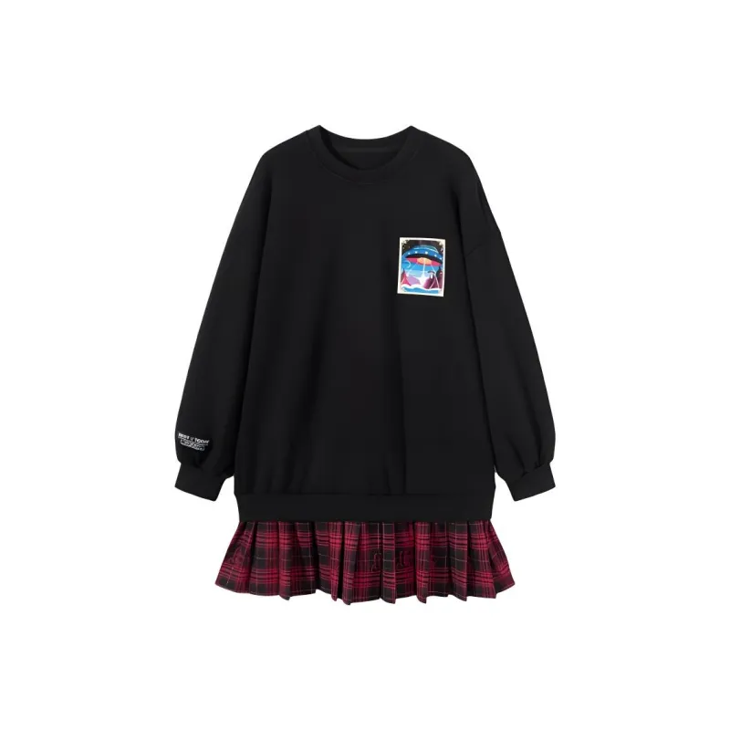 EICHITOO Long Sleeved Dress Women's Black-0