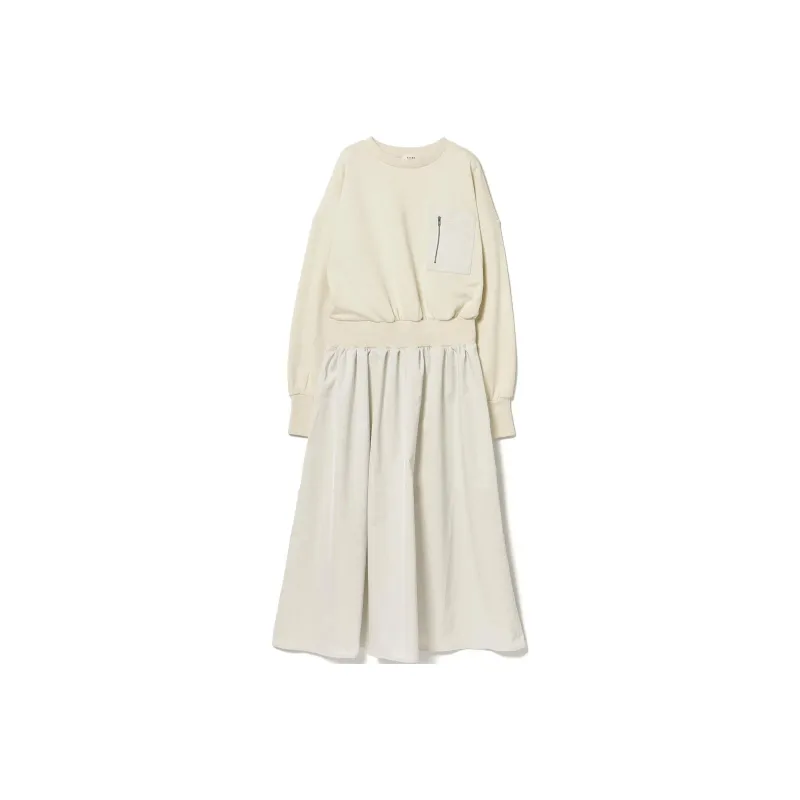 Beams Long Sleeved Dress Women's Ivory-0