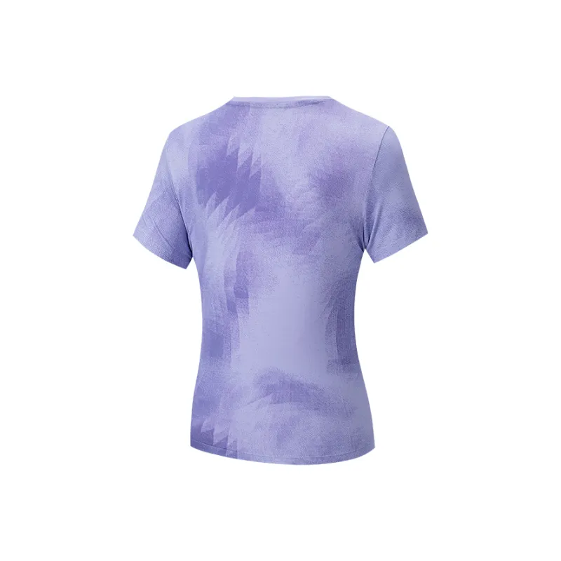Anta Running Collection T Shirt Women's Dusk Glow Purple/All Over Print-1