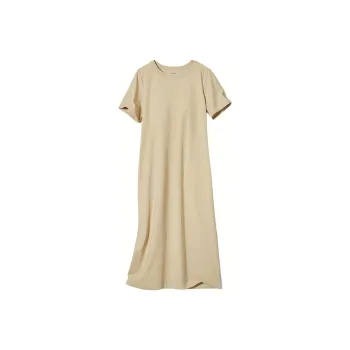 UNIQLO Short-Sleeved Dresses Women's Dark Beige