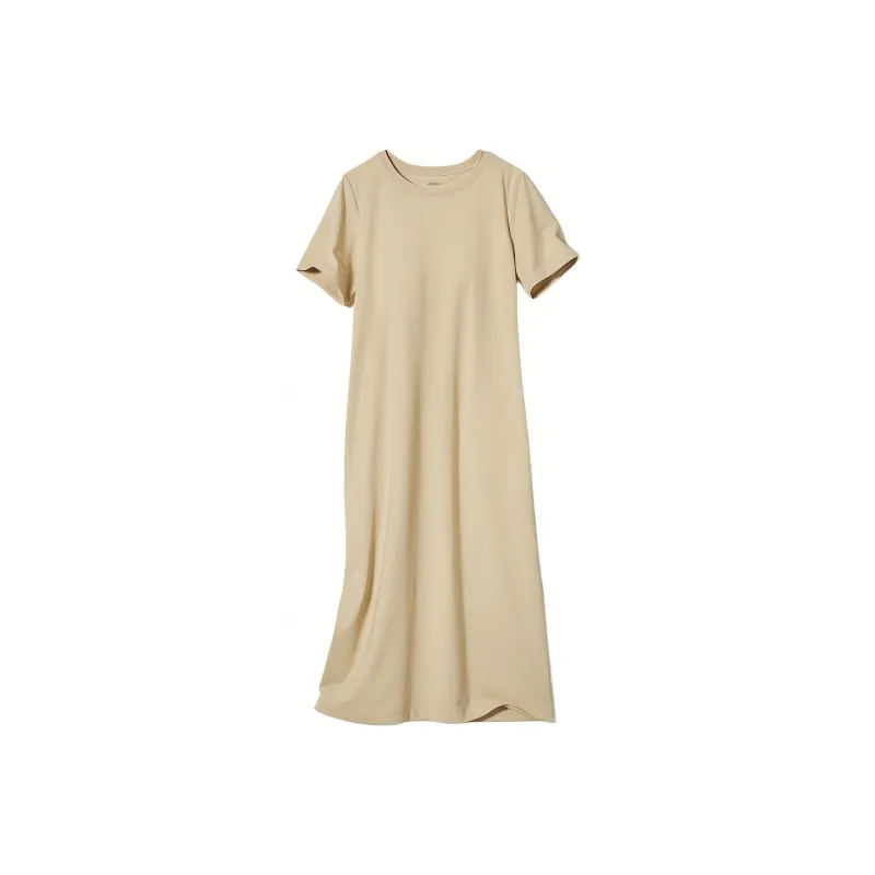 UNIQLO Short-Sleeved Dresses Women's Dark Beige-0