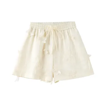 Miss Chipmunk Casual Shorts Women's Embroidered Rice