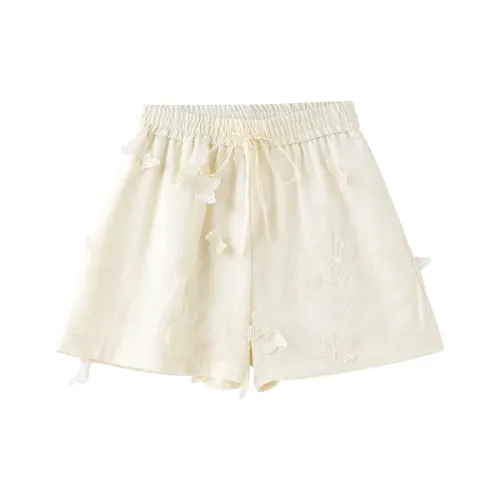 Miss Chipmunk Casual Shorts Women's Embroidered Rice