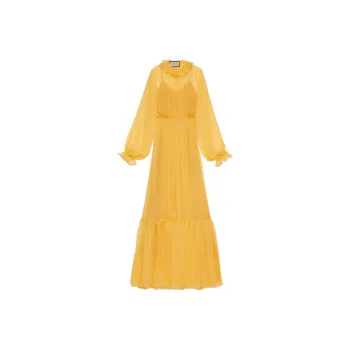 GUCCI Long Sleeved Dress Women's Yellow