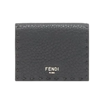 FENDI Leather Wallet Men's Gray