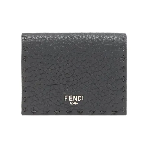 FENDI Leather Wallet Men's Gray