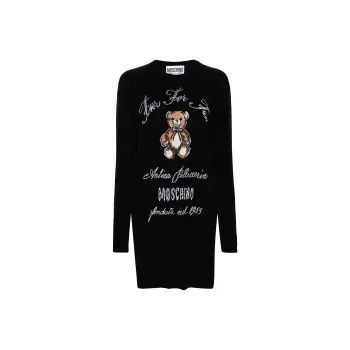 MOSCHINO Logo Intarsia Knit Dress
