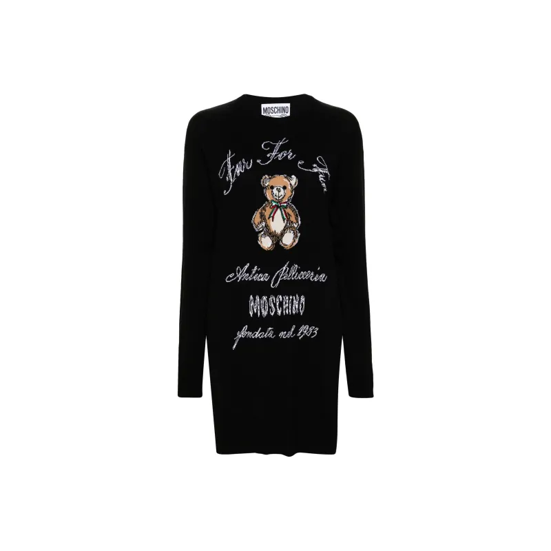 MOSCHINO Logo Intarsia Knit Dress-0