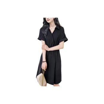 Wbwq Short Sleeved Dresses Women's Black
