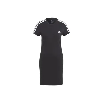 Adidas W 3S FIT T DR Short Sleeved Dress Women's Black