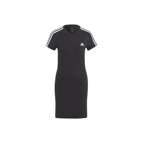 Adidas W 3S FIT T DR Short Sleeved Dress Women's Black