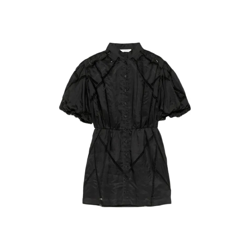 FRAME Short Sleeved Dress Women's Black-0