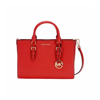 MICHAEL KORS Charlotte Artificial Leather Shoulder Bag, Crossbody Bag, Handbag Medium Size Women's Red