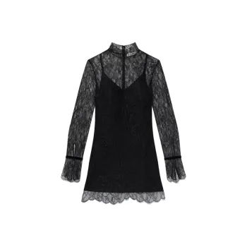 FRAME FW24 Long Sleeved Dress Women's Black