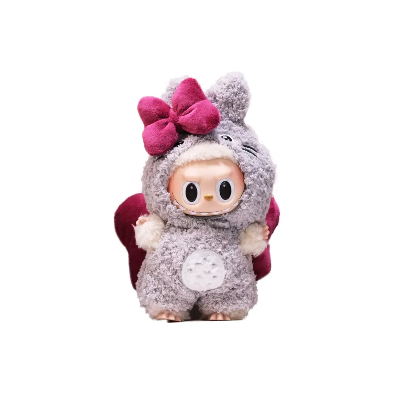 [Modified Doll] POP MART Labubu THE MONSTERS Heartbeat Macaron Collection, Chinchillas Bowknot, Cute Hang Tag Box 15cm-18