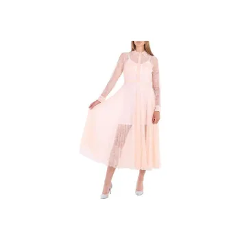 Burberry Long-Sleeved Dresses Women's Pink