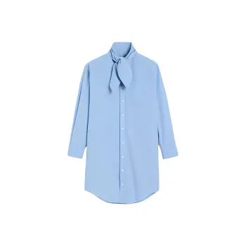 AMIPARIS Scarf collar Cotton Shirt Dress