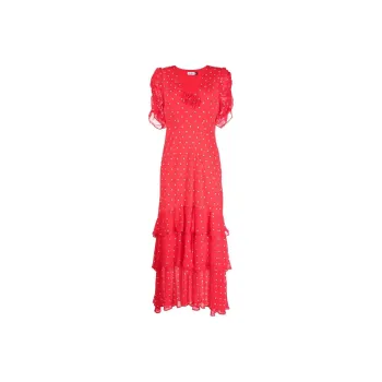 Rixo Short-Sleeved Dresses Women's Red