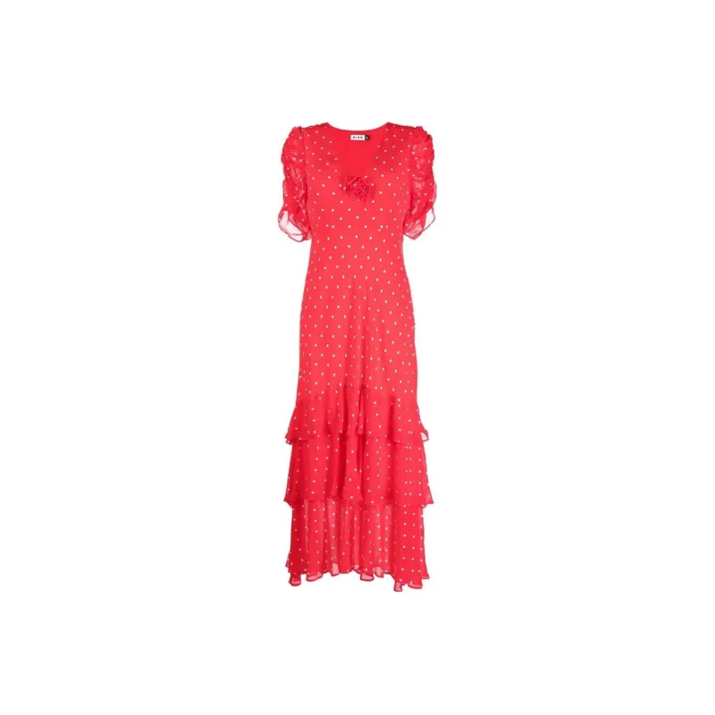 Rixo Short-Sleeved Dresses Women's Red-0