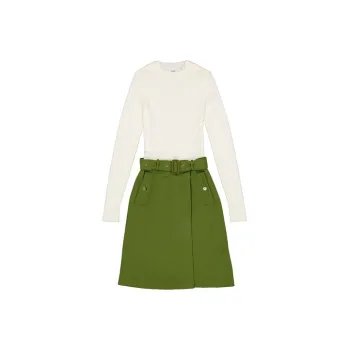 Burberry Long-Sleeved Dresses Women's Green