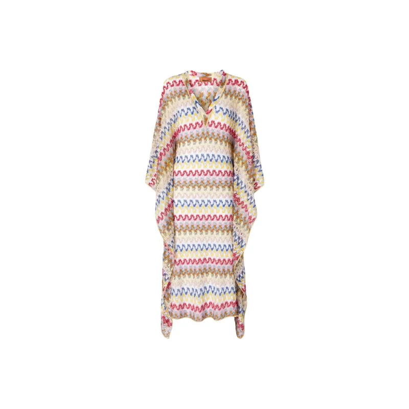 MISSONI V Neck Crochet Beach Cover Up-0