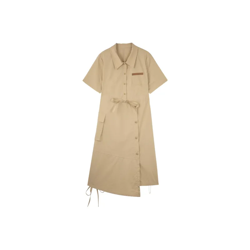 BASIC HOUSE Short-Sleeved Dresses Women's Khaki-0