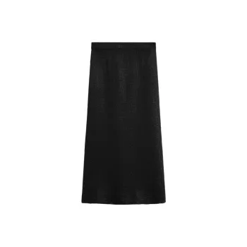 Massimo Dutti Knit Long Skirt Women's Black