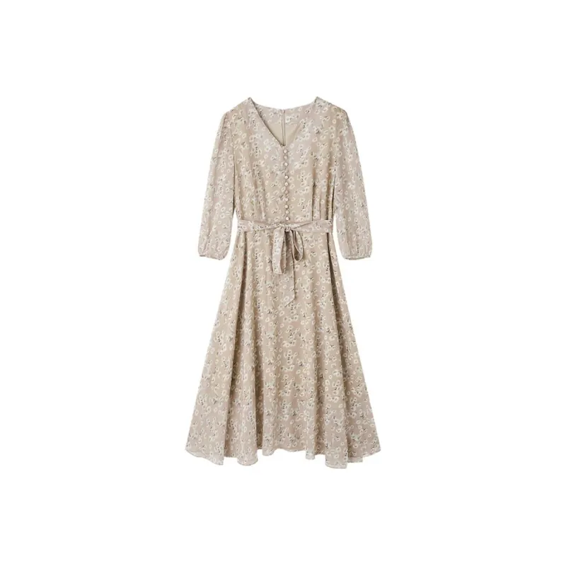 Dme Long Sleeved Dresses Women's Apricot-0