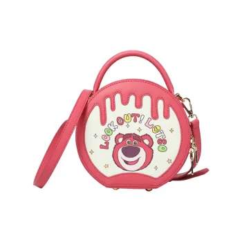 MESUCA Disney Collection PU Small Round Bag, Shoulder Bag, Crossbody Bag, Handbag Women's Ecru