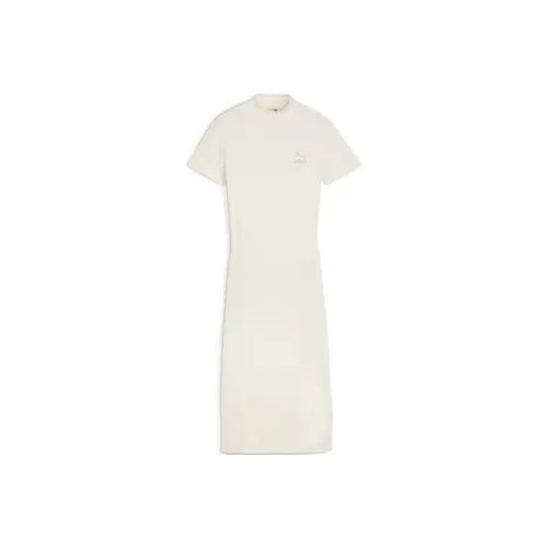 PUMA Short Sleeved Dresses Women's Ecru