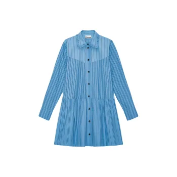 GANNI Long Sleeved Dresses Women's Silver Lake Blue