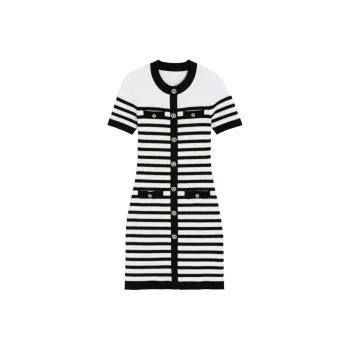 Bebe Short-Sleeved Dresses Women's Black White