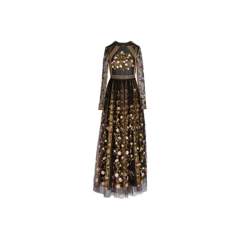 Giambattista Vall Embroidery Detail Tulle Dress