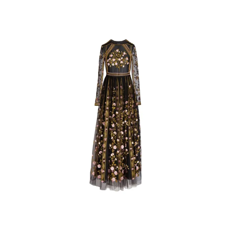 Giambattista Vall Embroidery Detail Tulle Dress-0