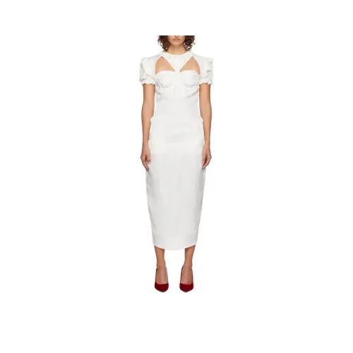 PushBUTTON Short Sleeved Dress Women's White