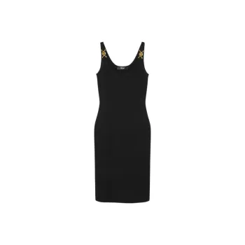 VERSACE Logo plaque Scoop neck Dress