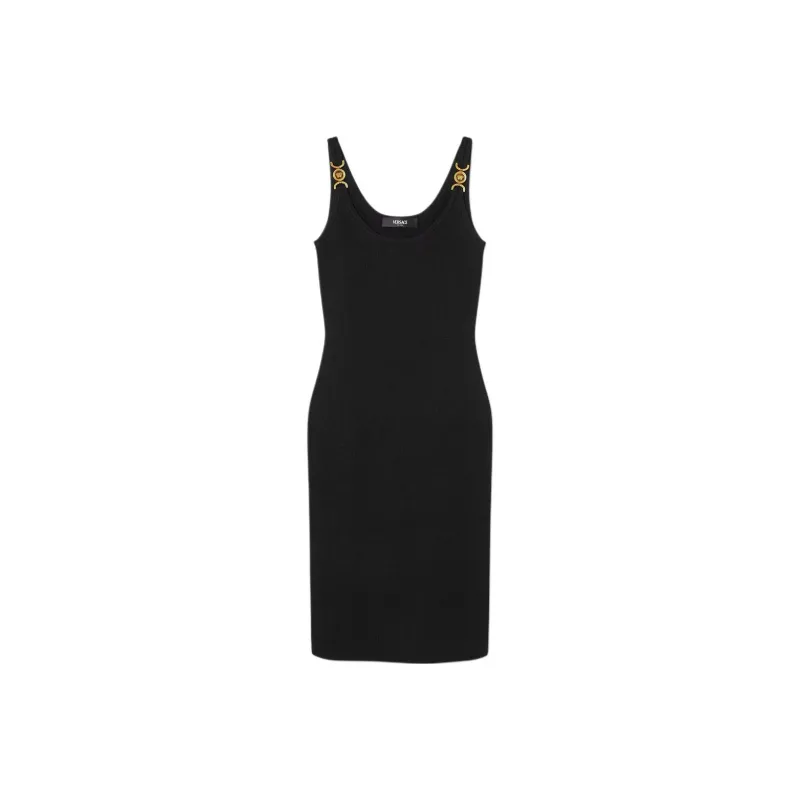 VERSACE Logo plaque Scoop neck Dress-0
