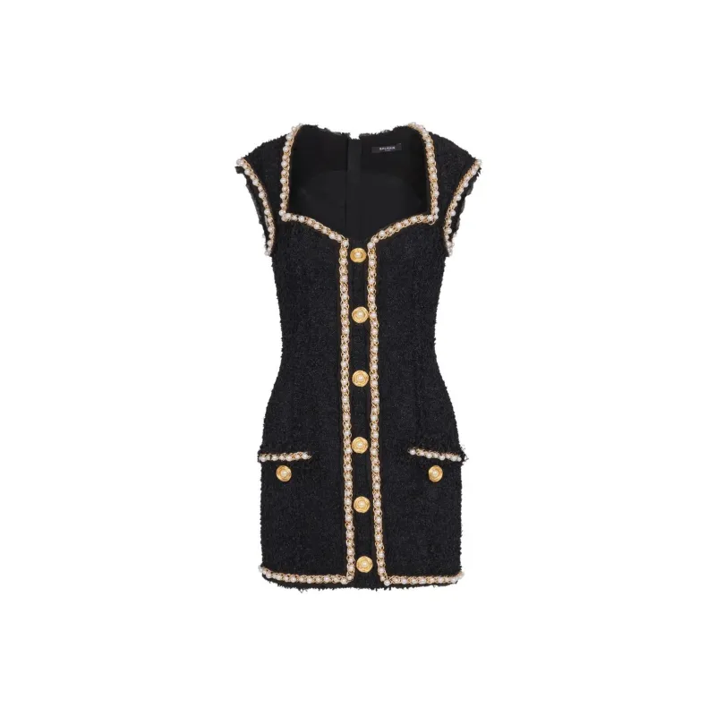 BALMAIN Pearl Embellishment Dress-0
