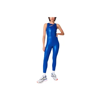 Sweaty Betty Jumpsuit Women's Blue Background Gradient Point Foil Print