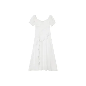 ELF SACK Short Sleeved Dress Women's Snowflake White